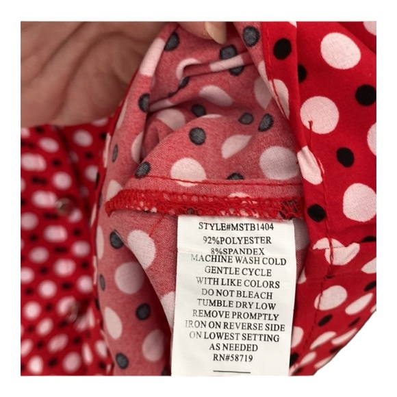 Notations Polka Dot Three Quarter Sleeve Button Down Blouse Size Large - Picture 7 of 8